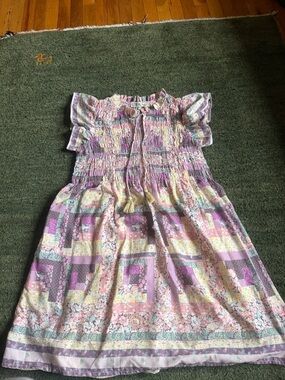 Sea New York Pastel Patchwork Smocked Dress